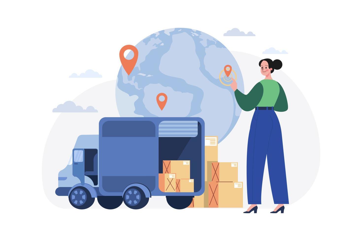Global Logistics Delivery Network Illustration concept on white background vector