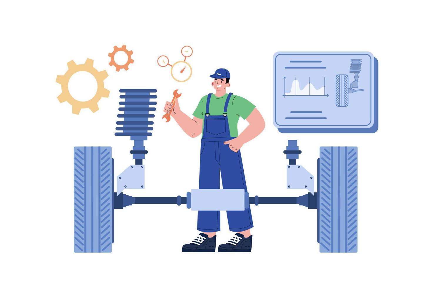 Tire Balancing Illustration concept on white background vector