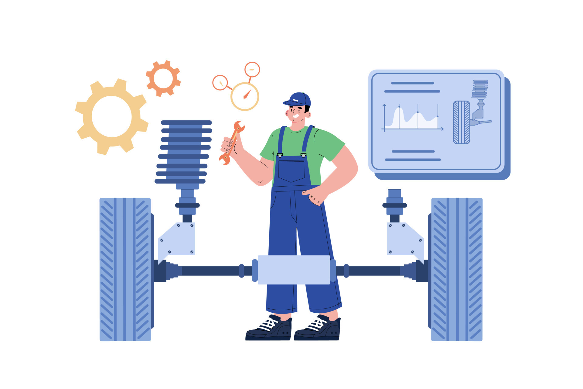 Tire Balancing Illustration concept on white background 16269573 Vector