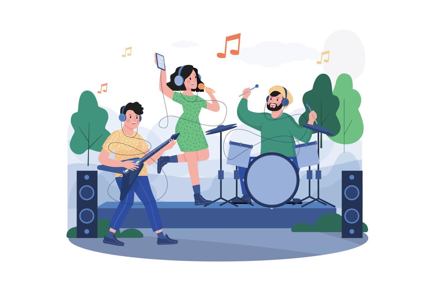 Open Air Concert Illustration concept on white background vector