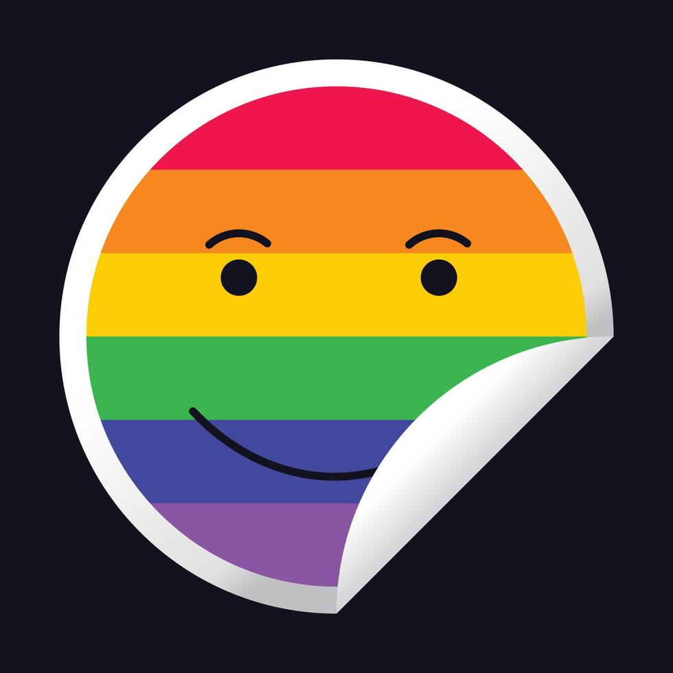 Pride Smiley Sticker vector