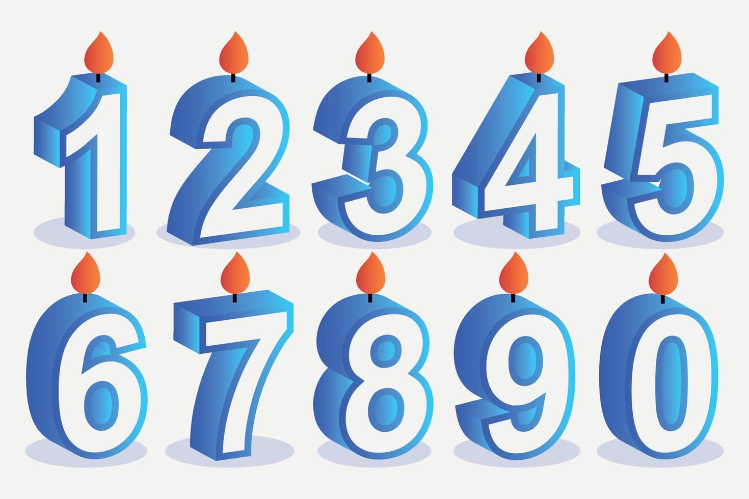 Blue Gradient Birthday Numbers vector