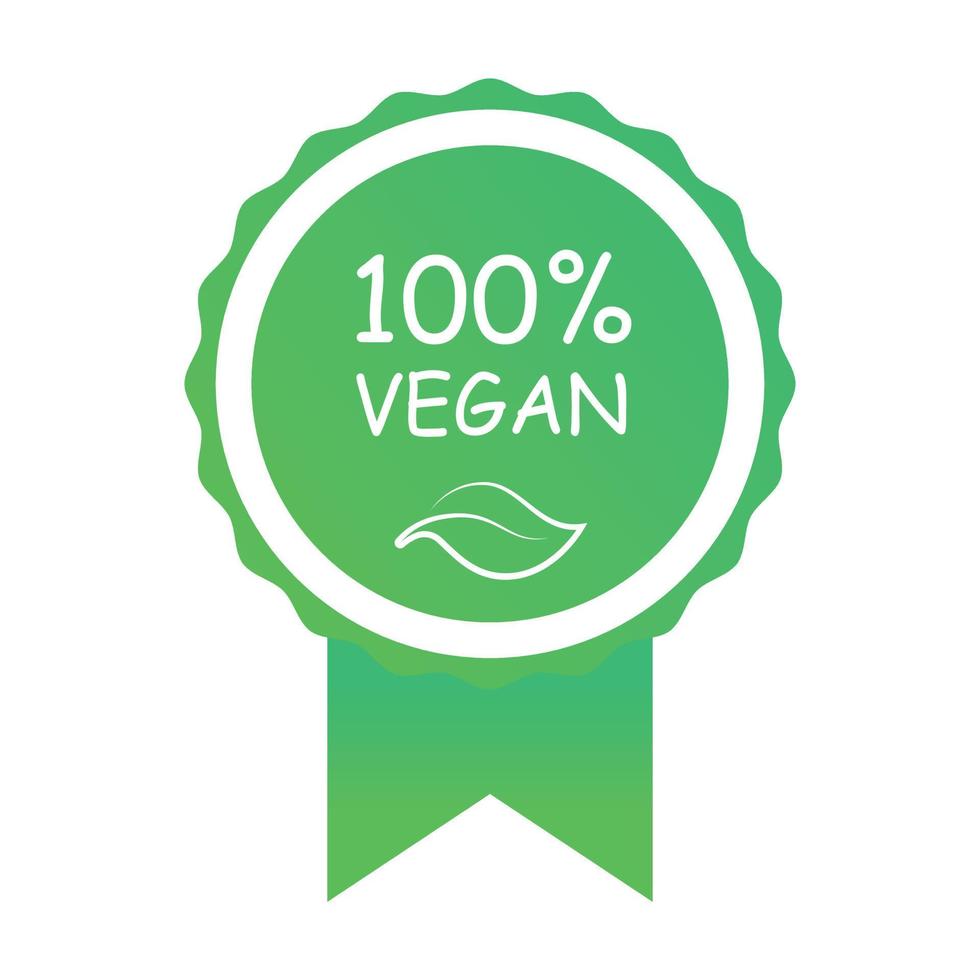 Cinta de premio verde 100 por ciento vegana vector