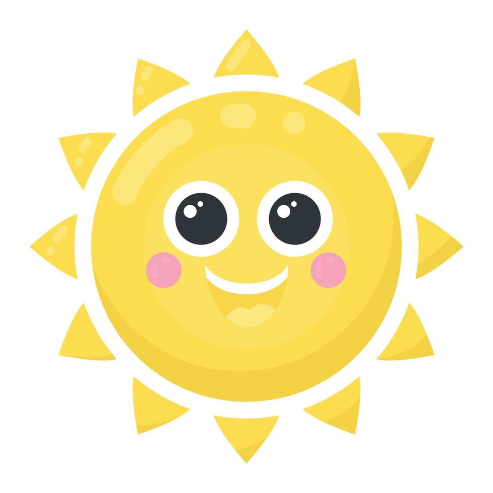 Happy Sun Emoji vector