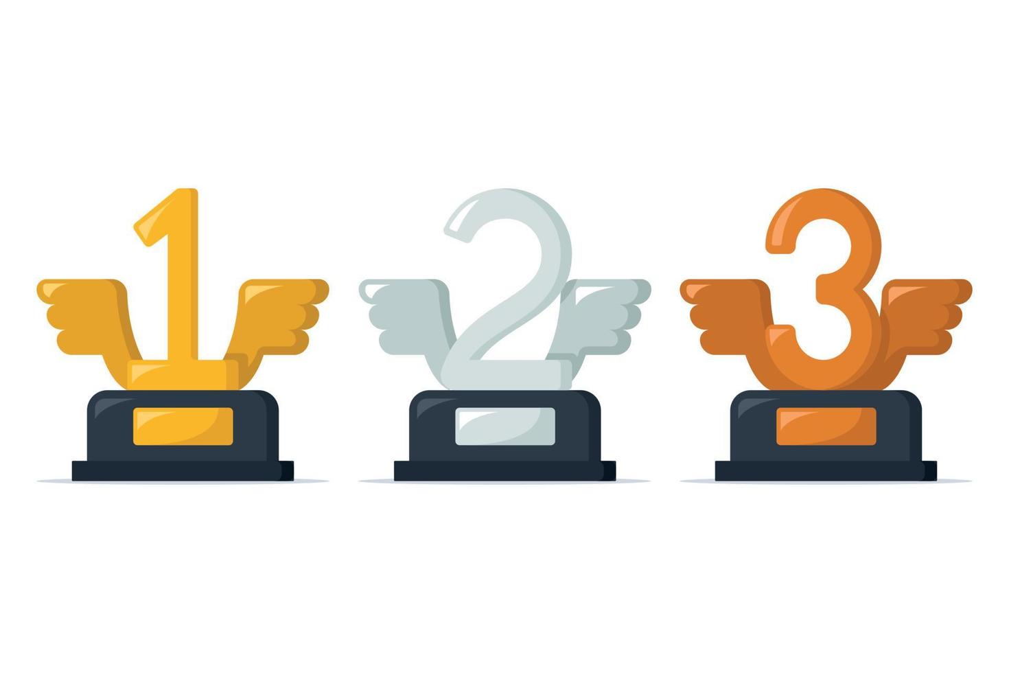 Gold Silver Bronze Trophies 16269708 Vector Art at Vecteezy