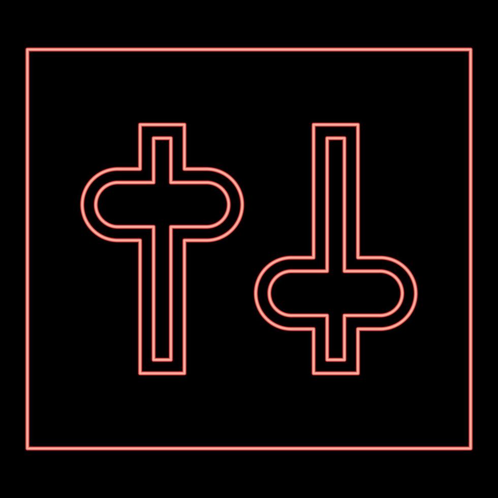 Neon settings knob Setting Switches regulators icon black color vector illustration flat style image red color vector illustration image flat style