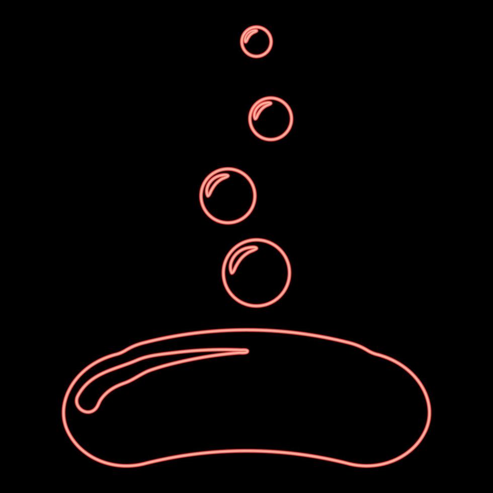 Neon soap with bubbles view bar icon black color vector illustration flat style image red color vector illustration image flat style