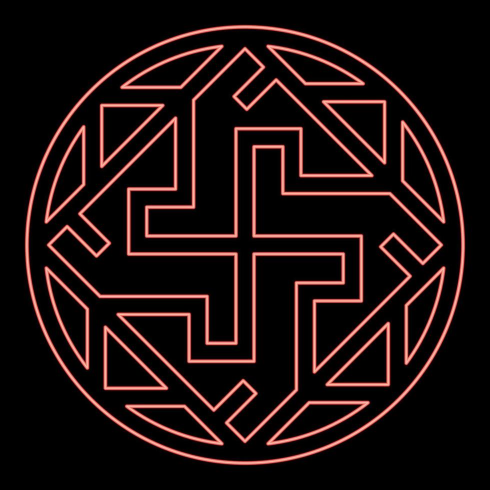 Neon valkyrie Varangian sign Valkiriya slavic symbol icon black color vector illustration flat style image red color vector illustration image flat style