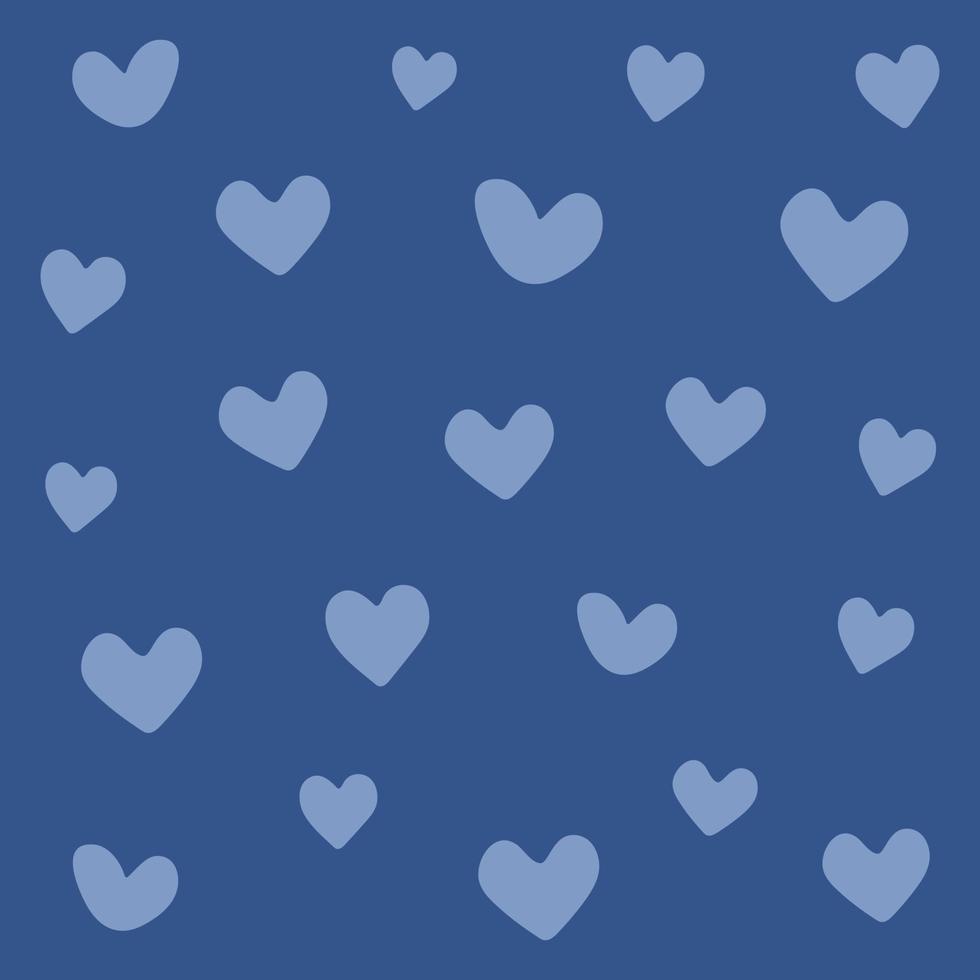 fondo azul clásico con vector de corazones