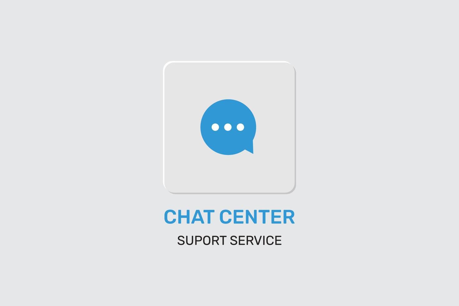 Chat center support service button with messenger icon design template vector