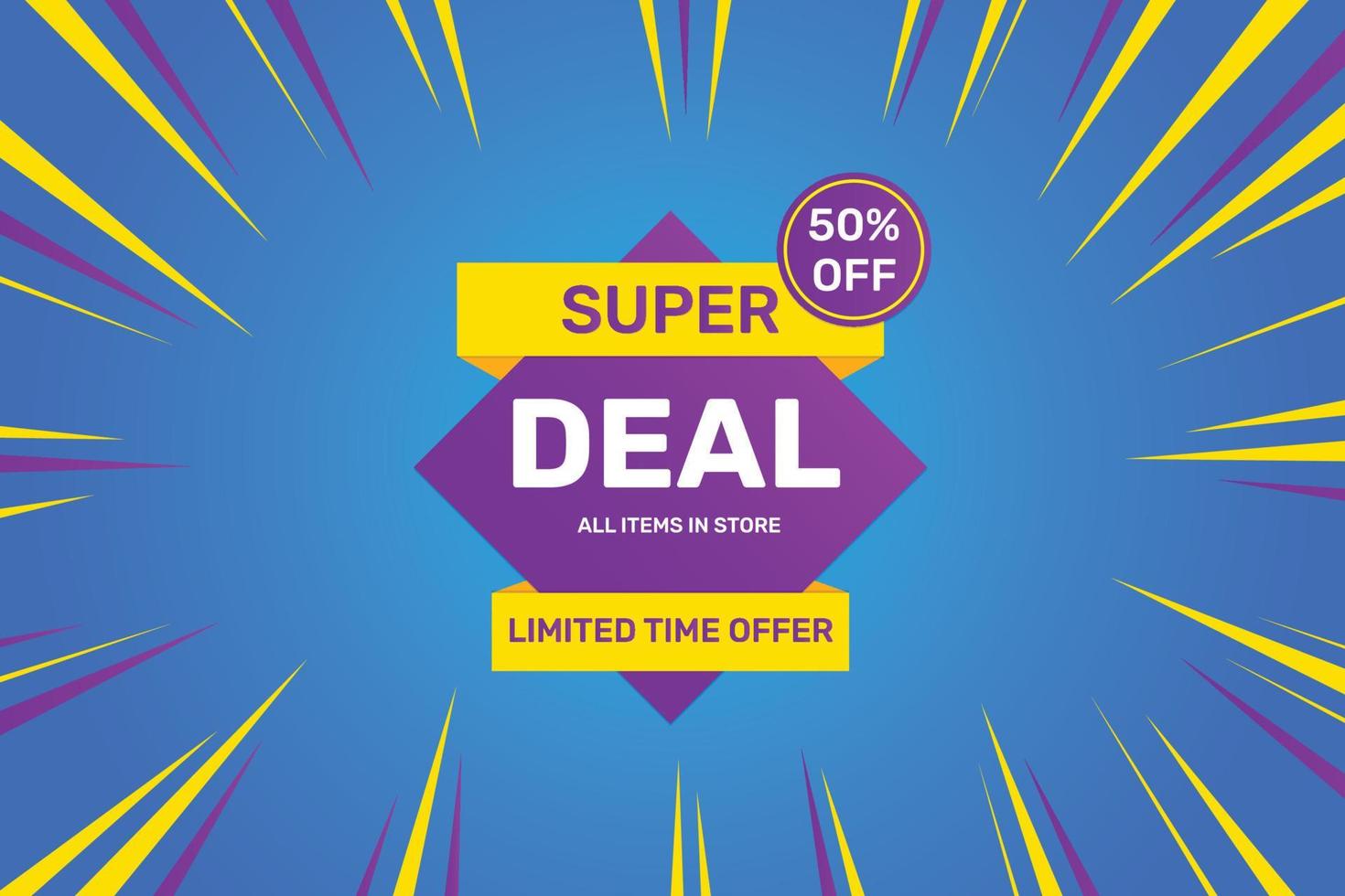 Super deal banner template design vector