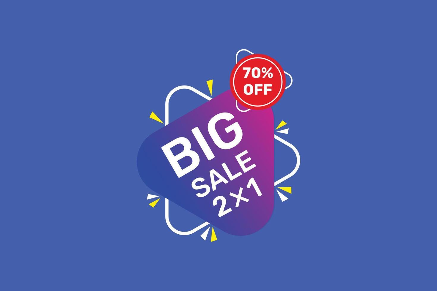 Big sale promo stickers and badges with different percent discount design vector