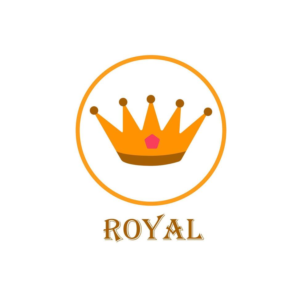 Icon of the crown in a circle with the inscription royal vector