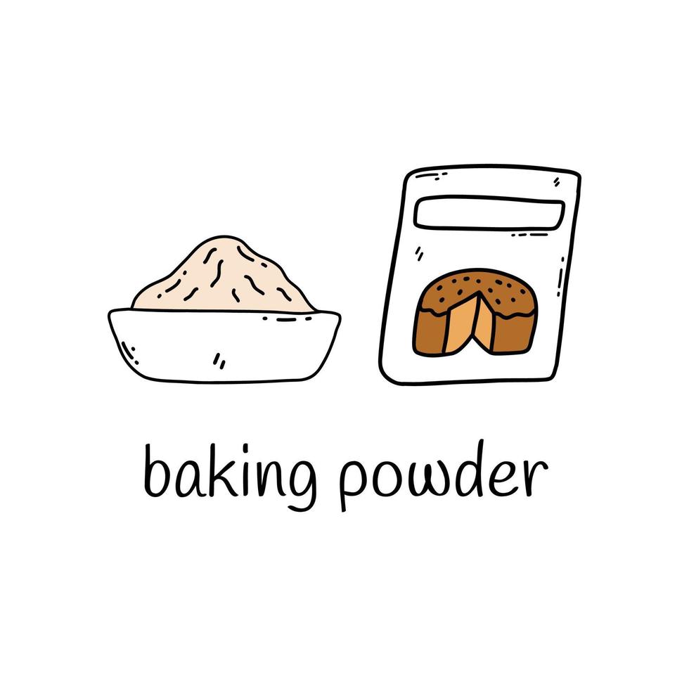 Baking powder. Baking ingredient, kneading dough. Vector