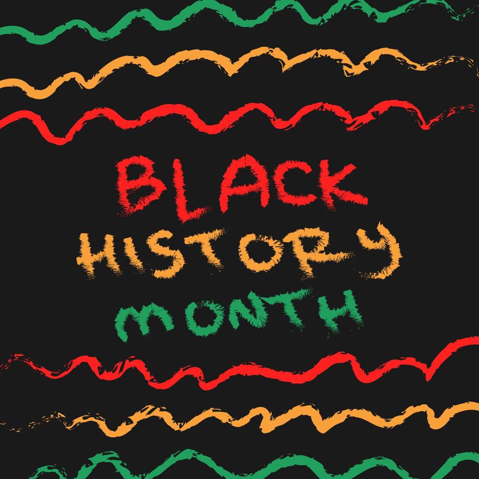 black history month chalk typography texture vector