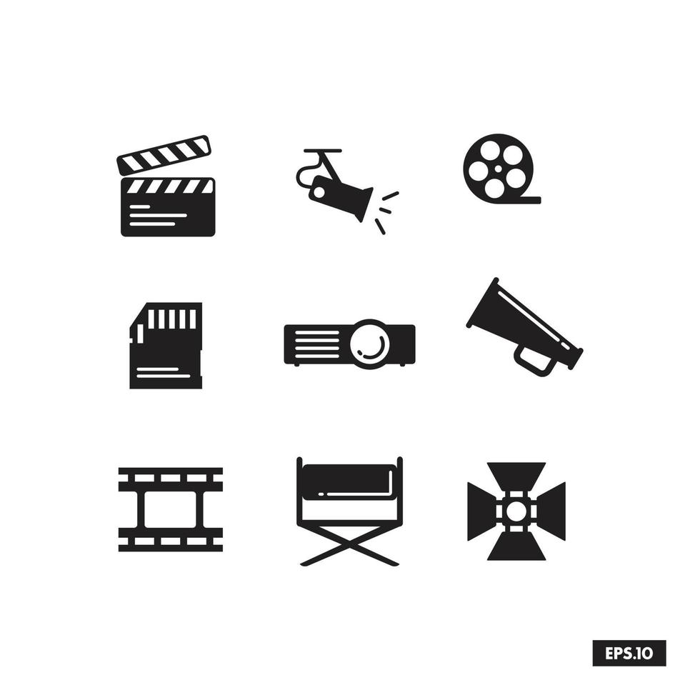 ícono de entretenimiento cinematográfico. vector de silueta de símbolo de cine