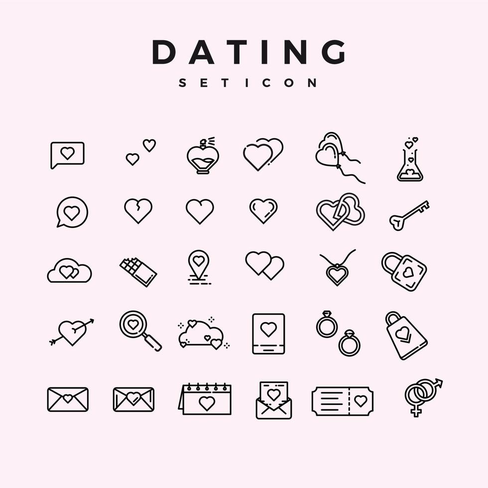 Dating Icon Vector. Dating Silhouette Symbols Set Icon vector