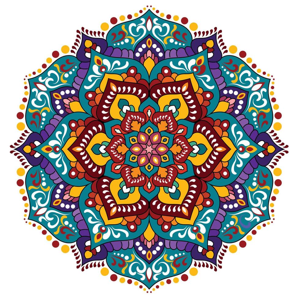 vector colorido floral moderno mandala y flor de fondo.