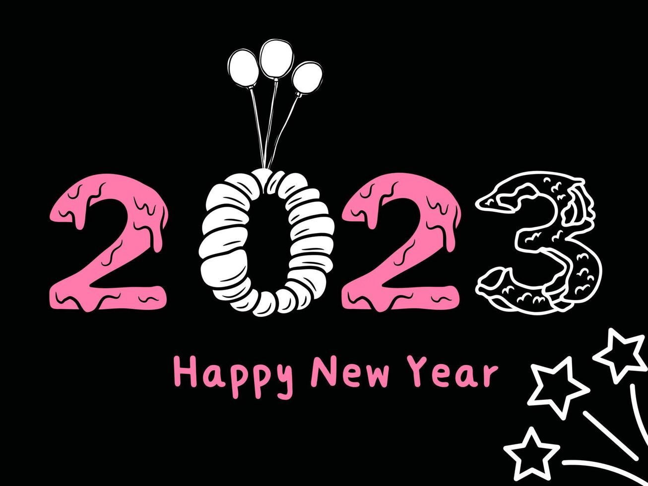 Modern 2023 text design. 2023 celebrations. The new year 2023 background. Happy New Year twenty twenty three text design. Happy new year 2023 banner. The new year twenty twenty three background. vector