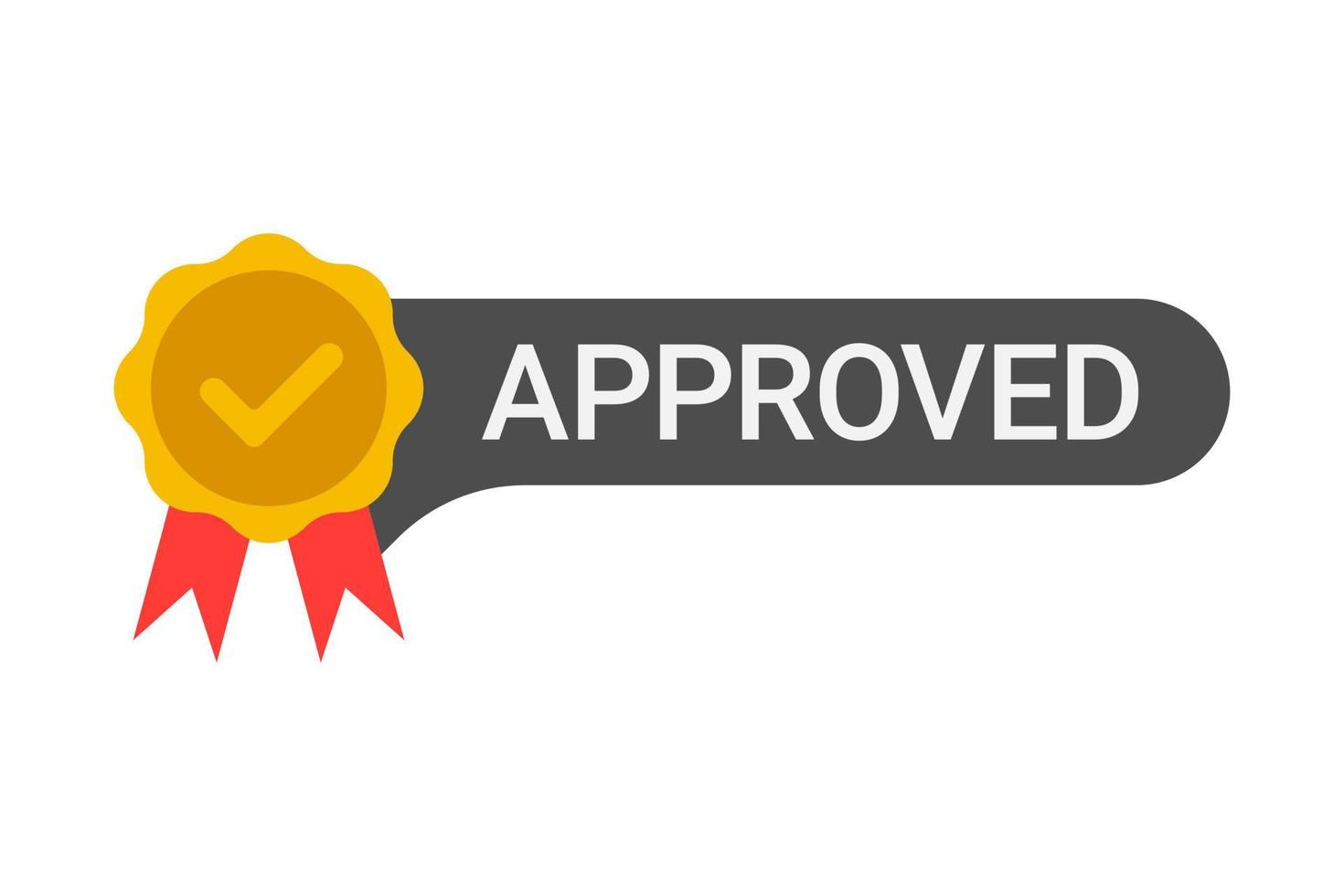 Approved label with five stars and thumbs up vector