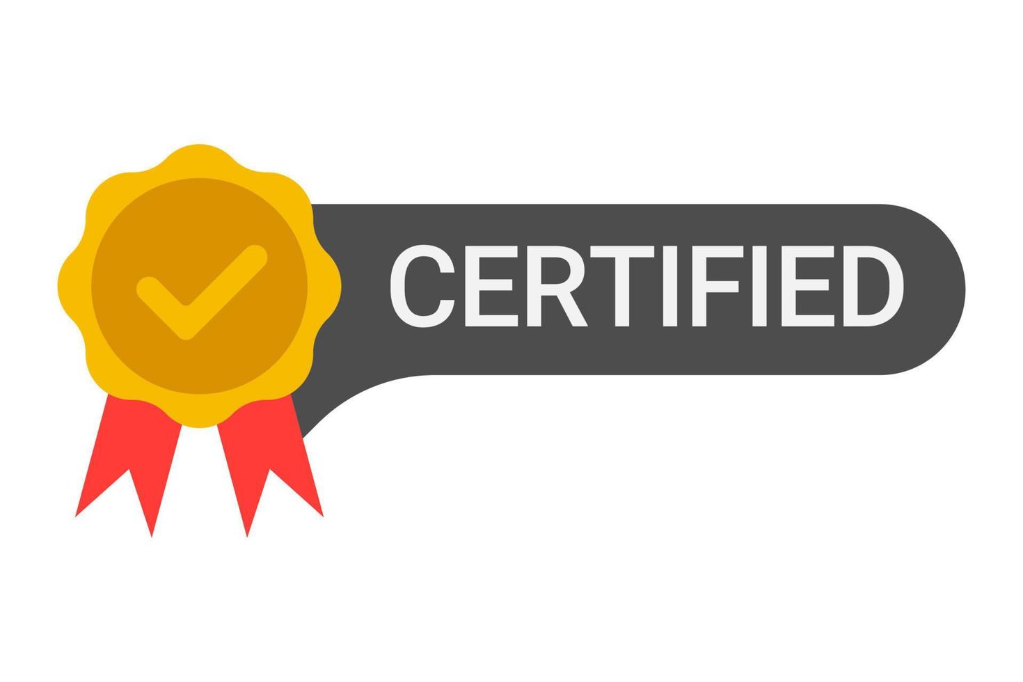Certified label with five stars and thumbs up vector