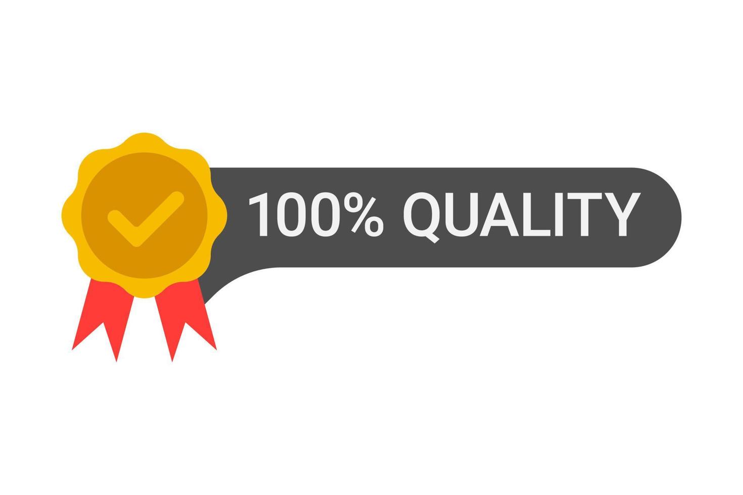 100 quality label with five stars and thumbs up vector