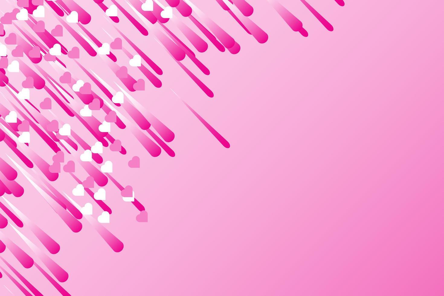 Valentine concept. Pink and white drop with pink hearts background. Retro-style wallpaper for greeting cards. Romantic abstract backdrop. vector