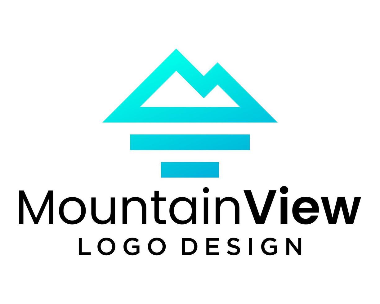 Mountain nature landscape logo design. vector