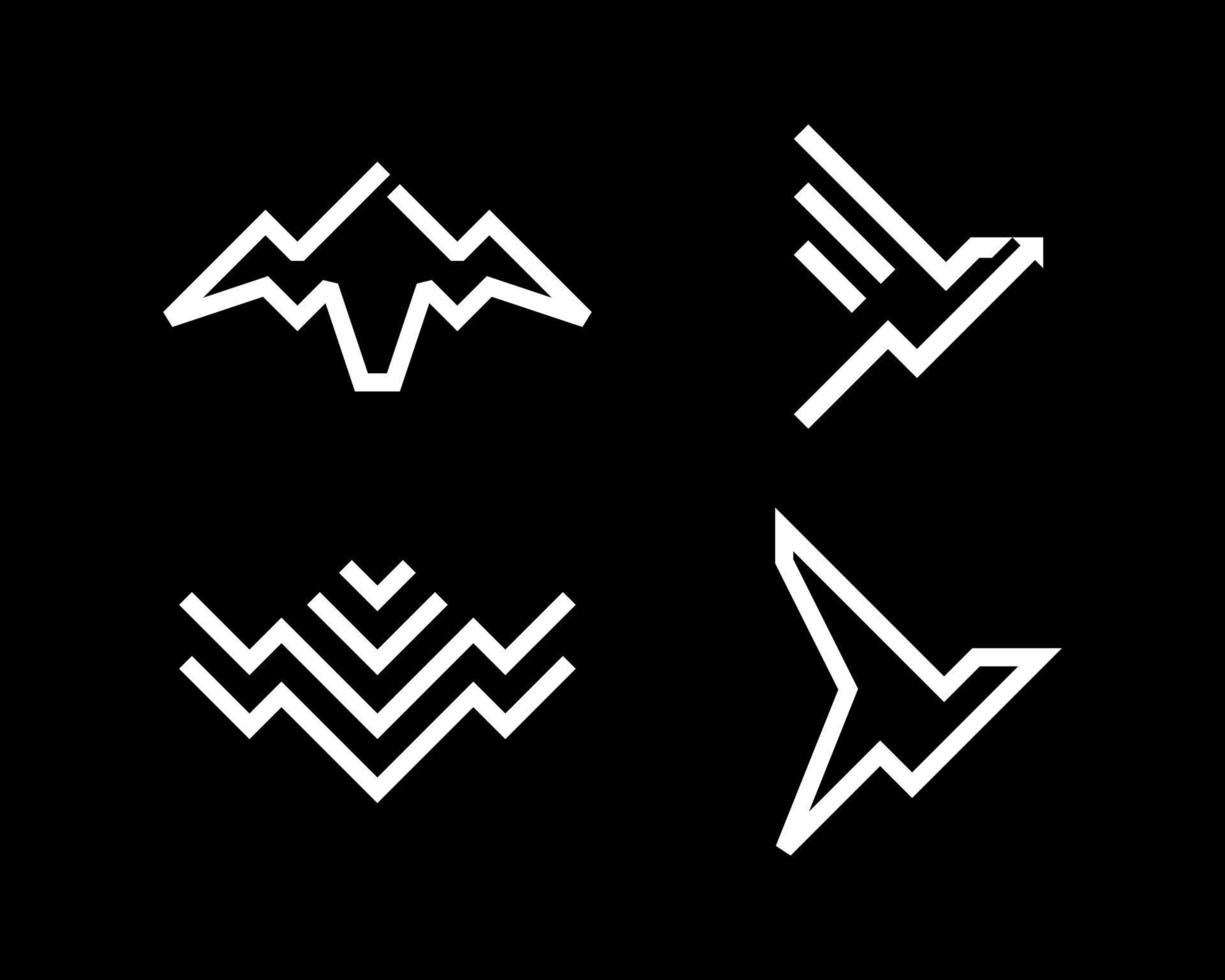 Simple shape flying bird logo design. vector