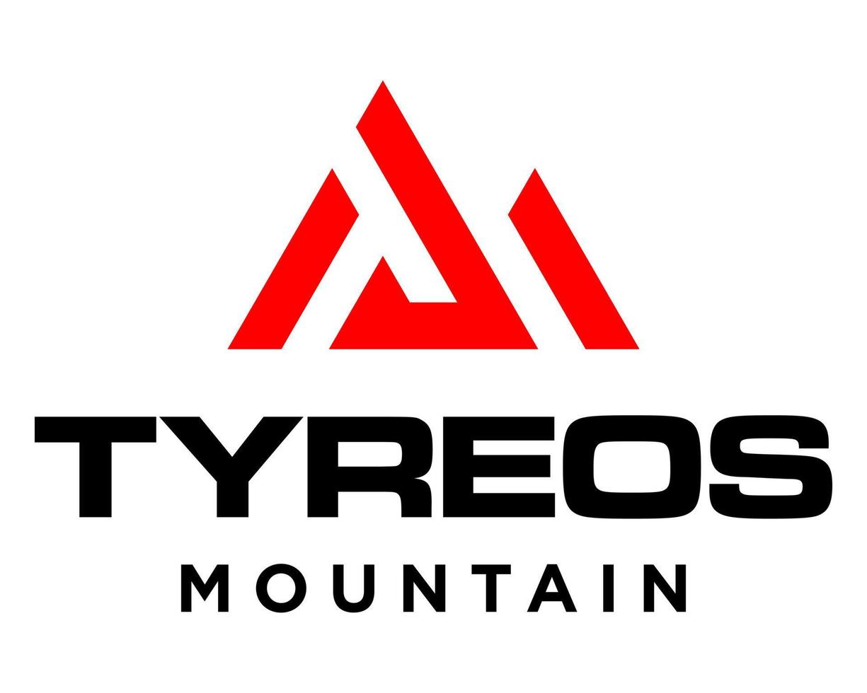 diseño de logotipo de montaña con monograma de letra t y m. vector