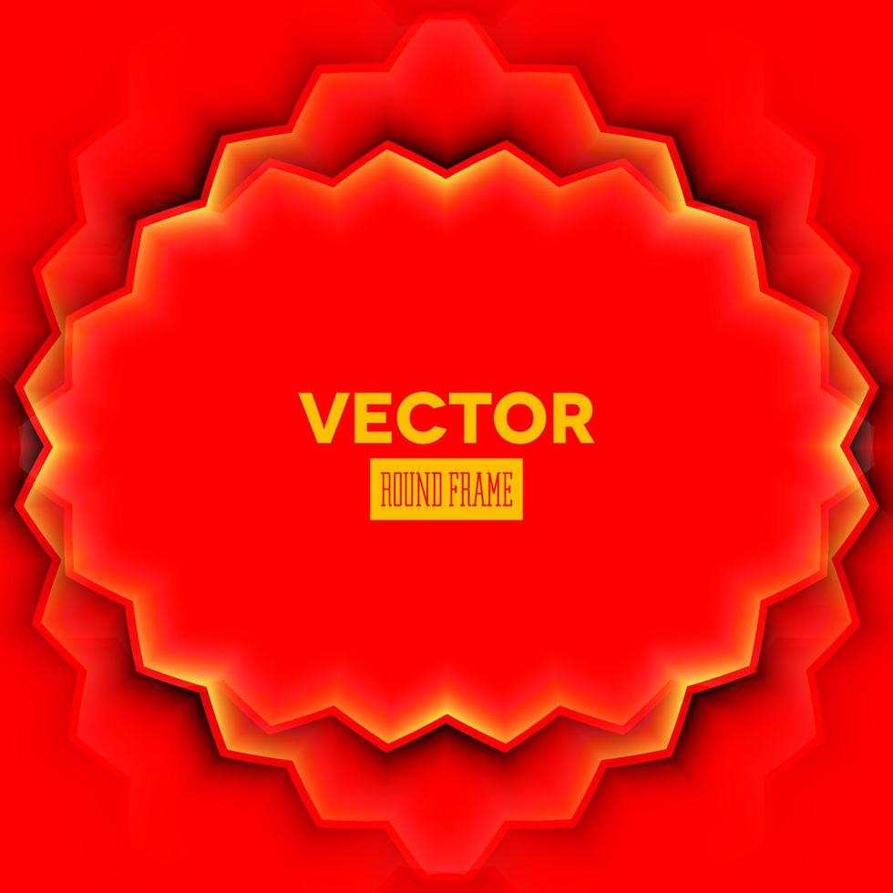 marco vectorial abstracto con hojas sombreadas en rojo vector