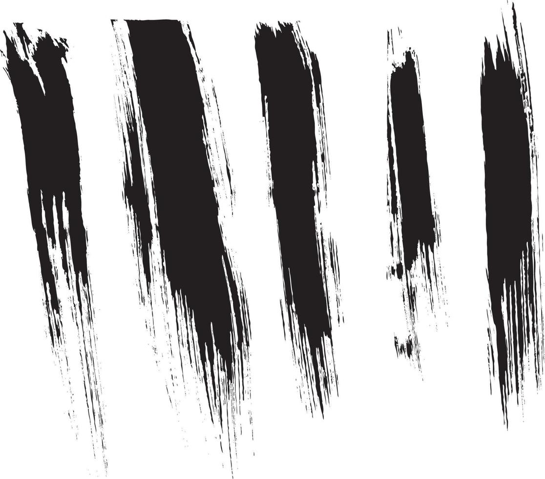 Black isolated ink brush strokes with messy drops vector