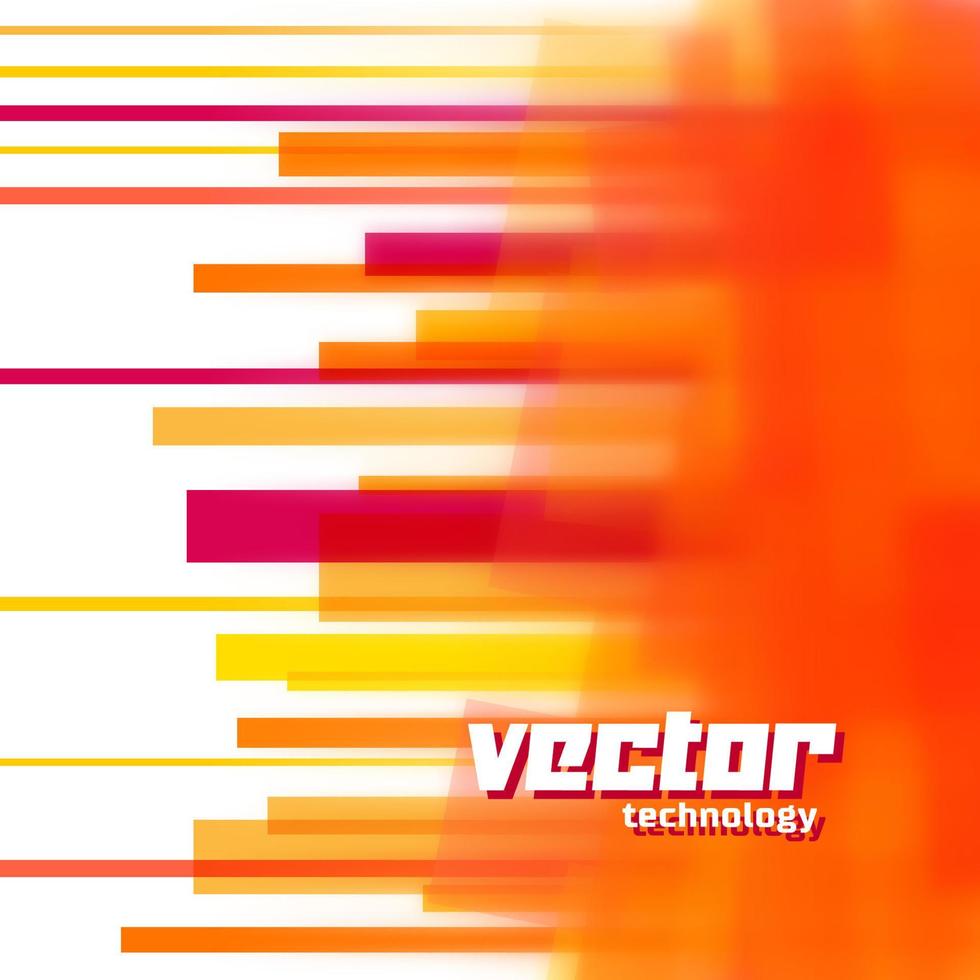 Vector background with orange lines and blurred edge