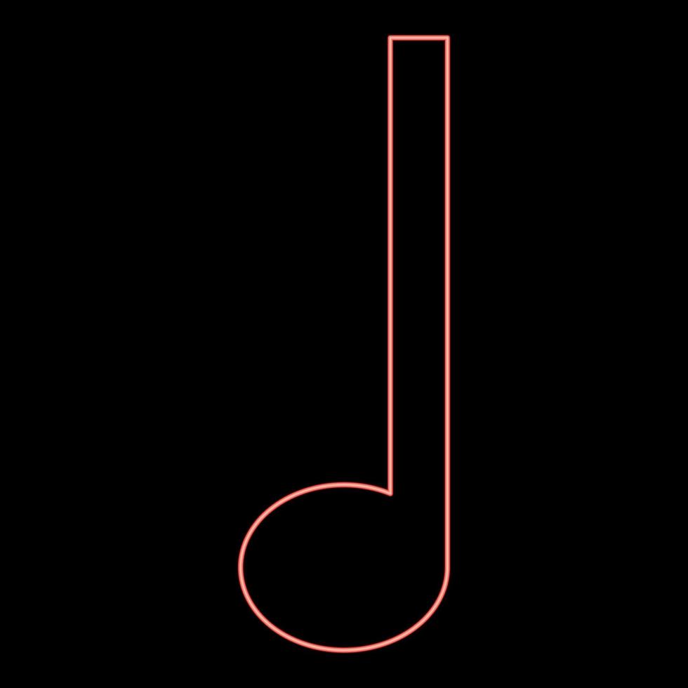 Neon note quarter Fourth icon black color vector illustration flat style image red color vector illustration image flat style