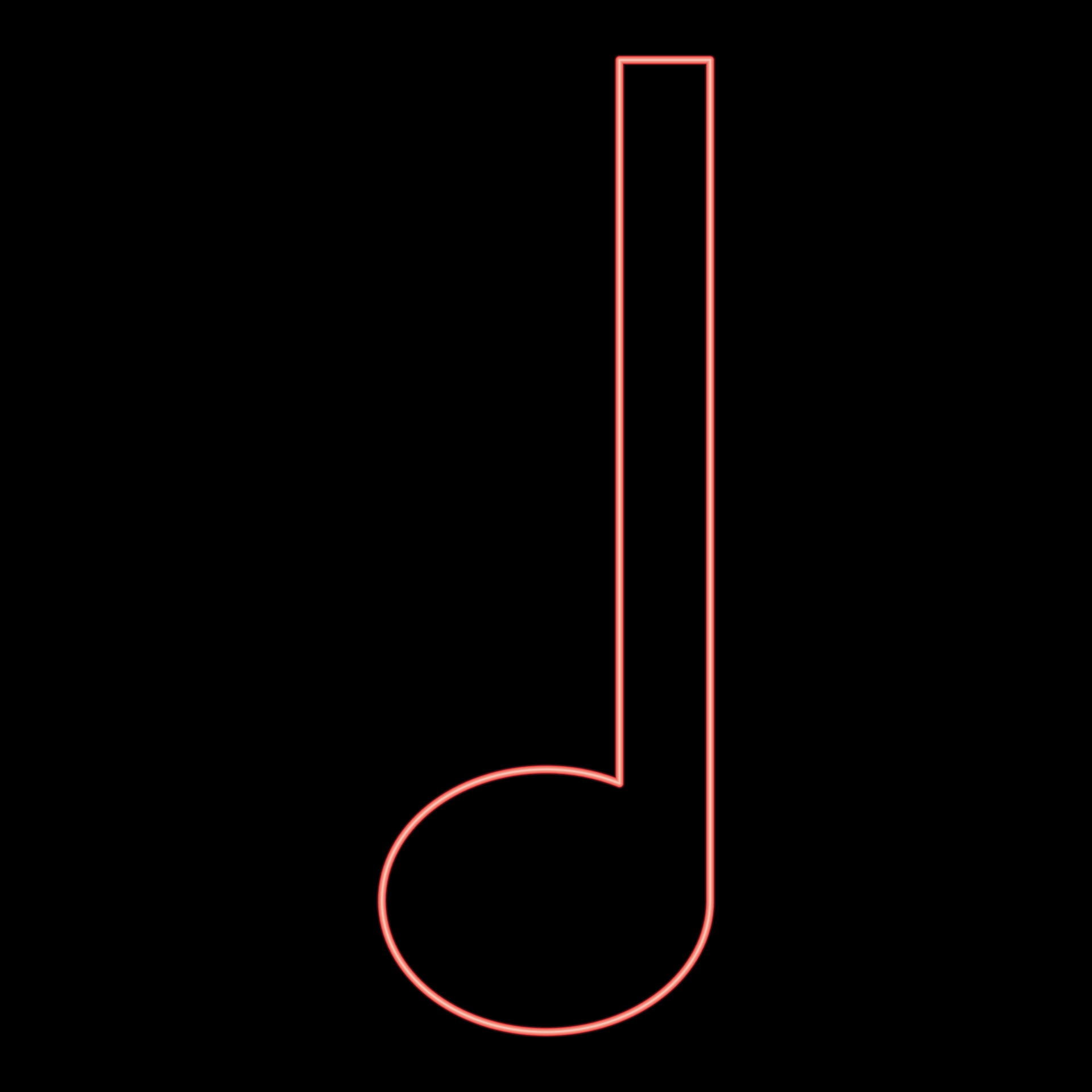 Neon note quarter Fourth icon black color vector illustration flat