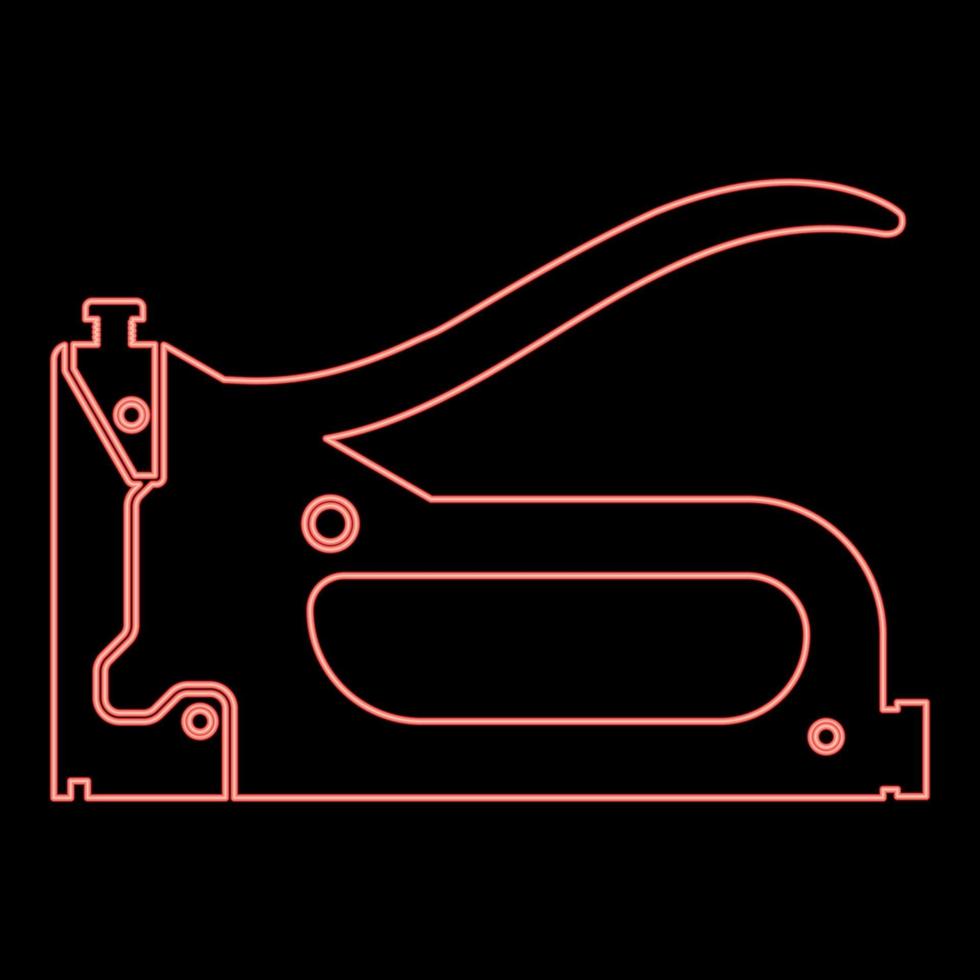 Neon construction stapler Working tools Gun for building icon black color vector illustration flat style image red color vector illustration image flat style