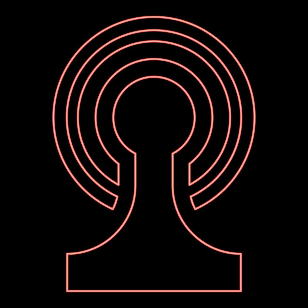 Neon broadcasting Wireless device Radio wave icon black color vector illustration flat style image red color vector illustration image flat style