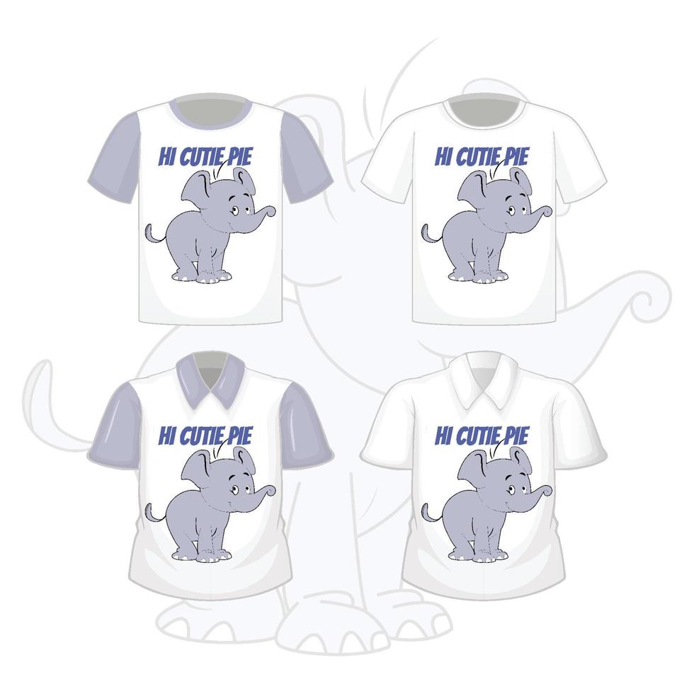 linda ilustración de elefante para camiseta, libros, pegatina. ilustración de elefante vectorial para imprimir, vector