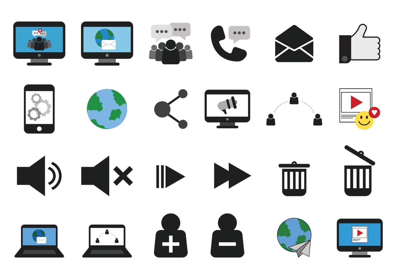 social media flat icon vector design