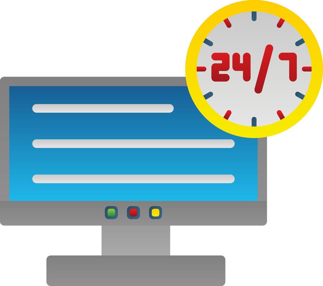 24 7 Monitoring Vector Icon Design