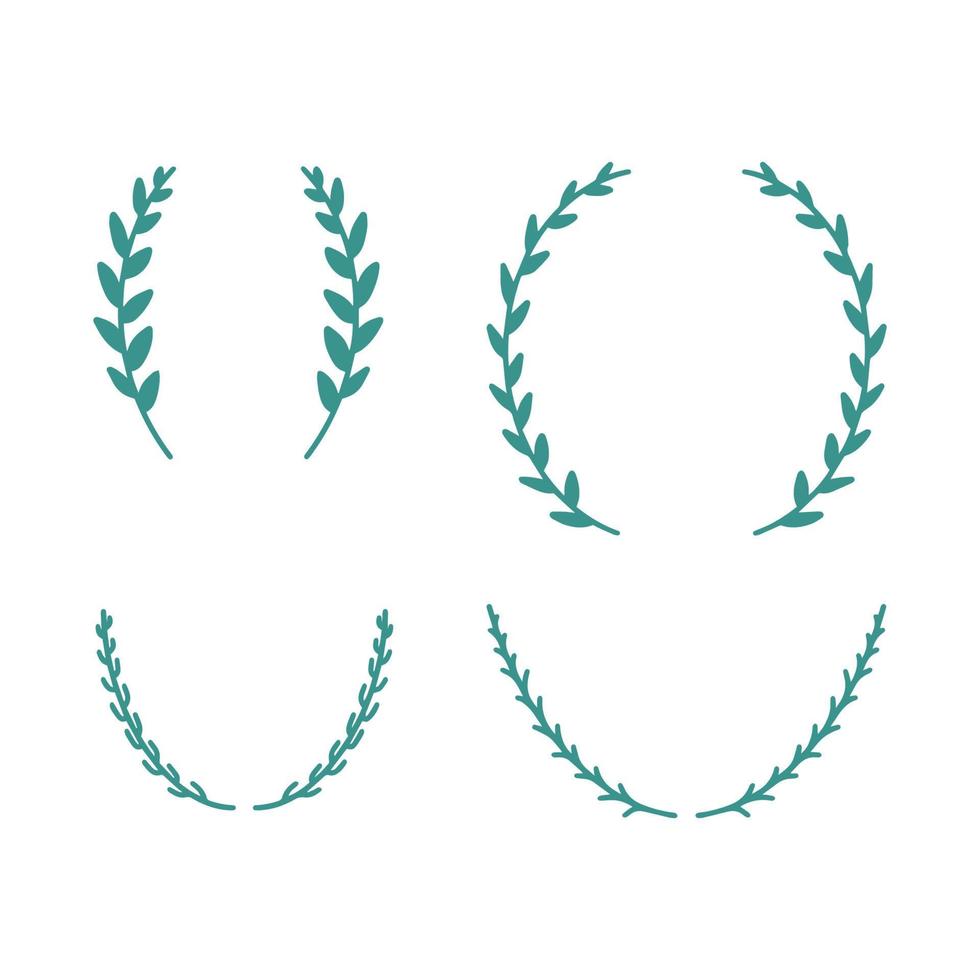 Set wheat nature of leaf vector