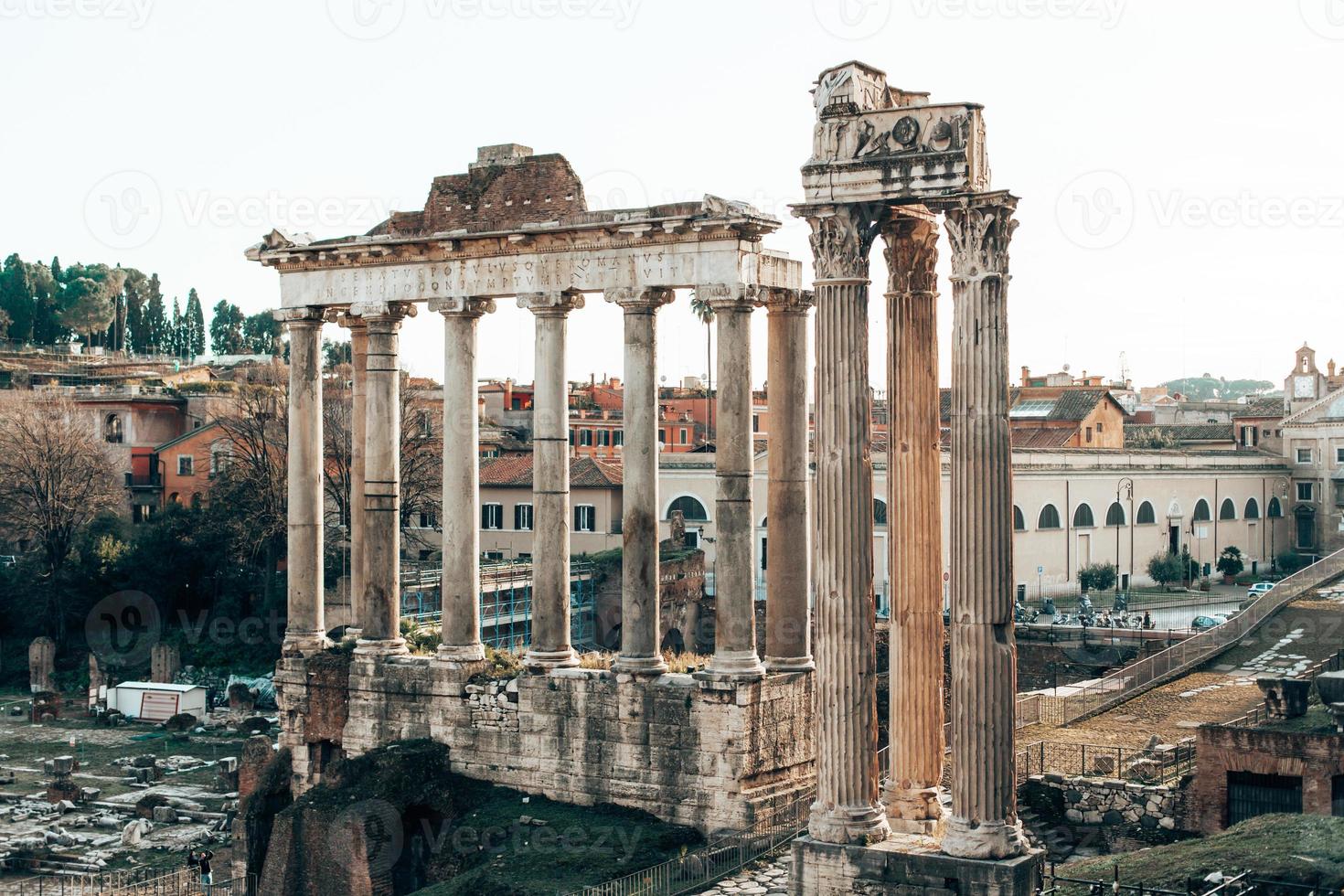 Rome, Italy, ruins of the old city. photo