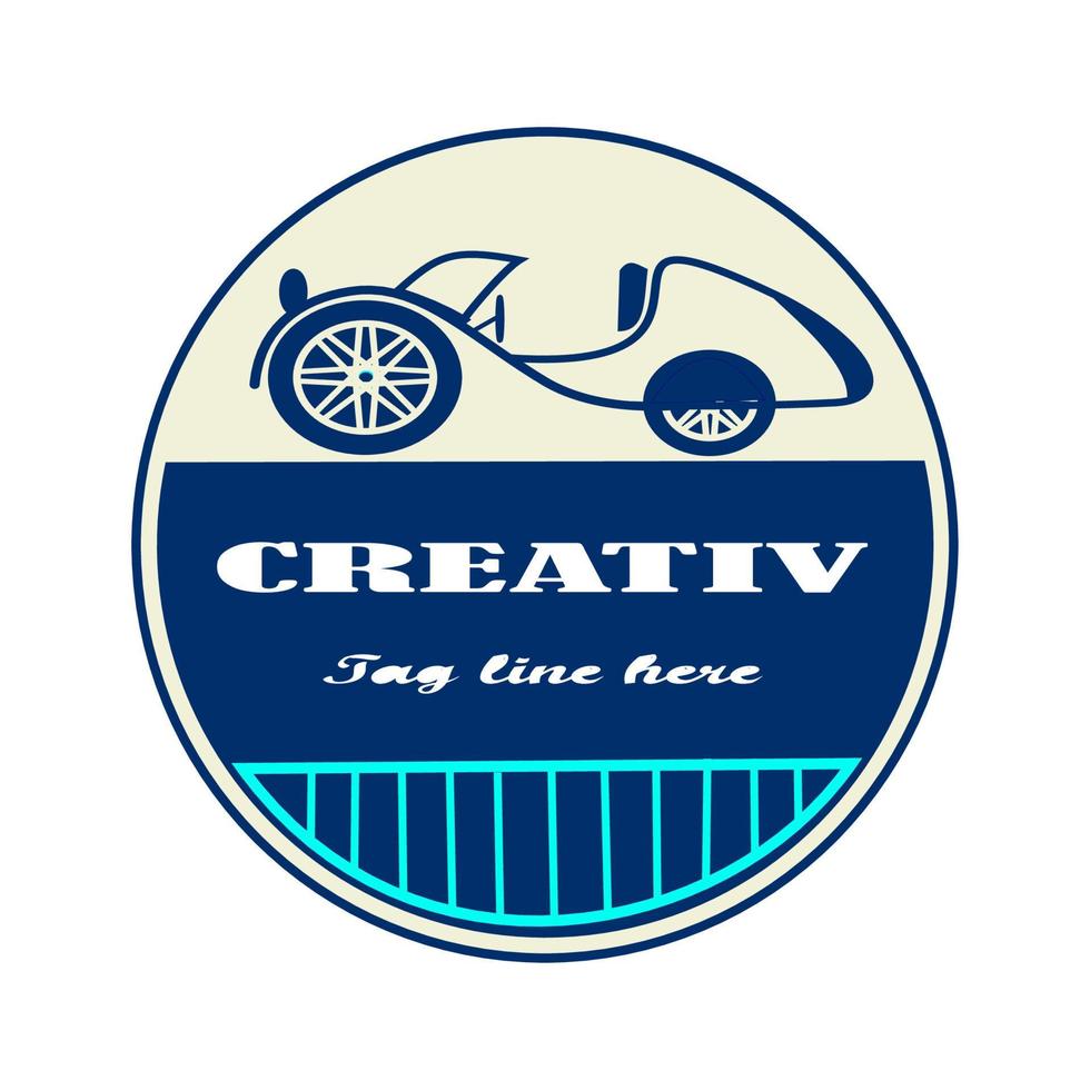 Automotif logo design with old car vector