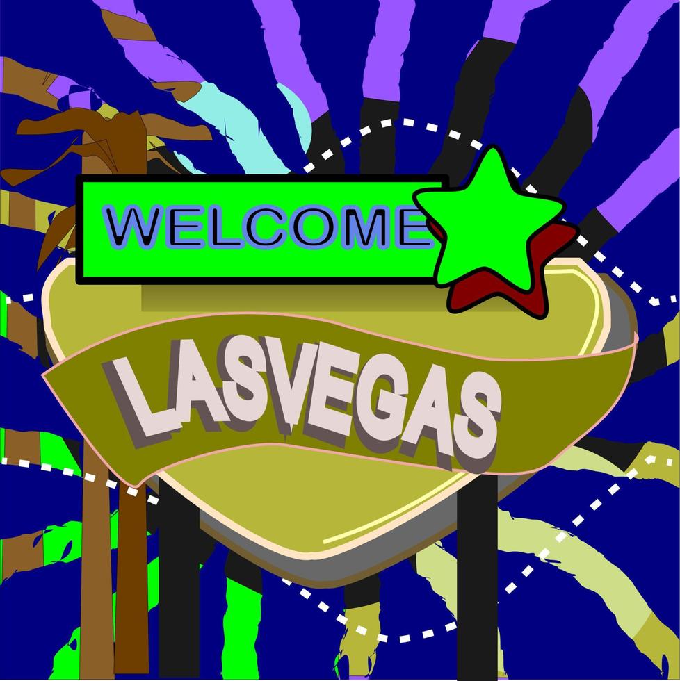 Lasvegas Abstrack illustration poster image vector