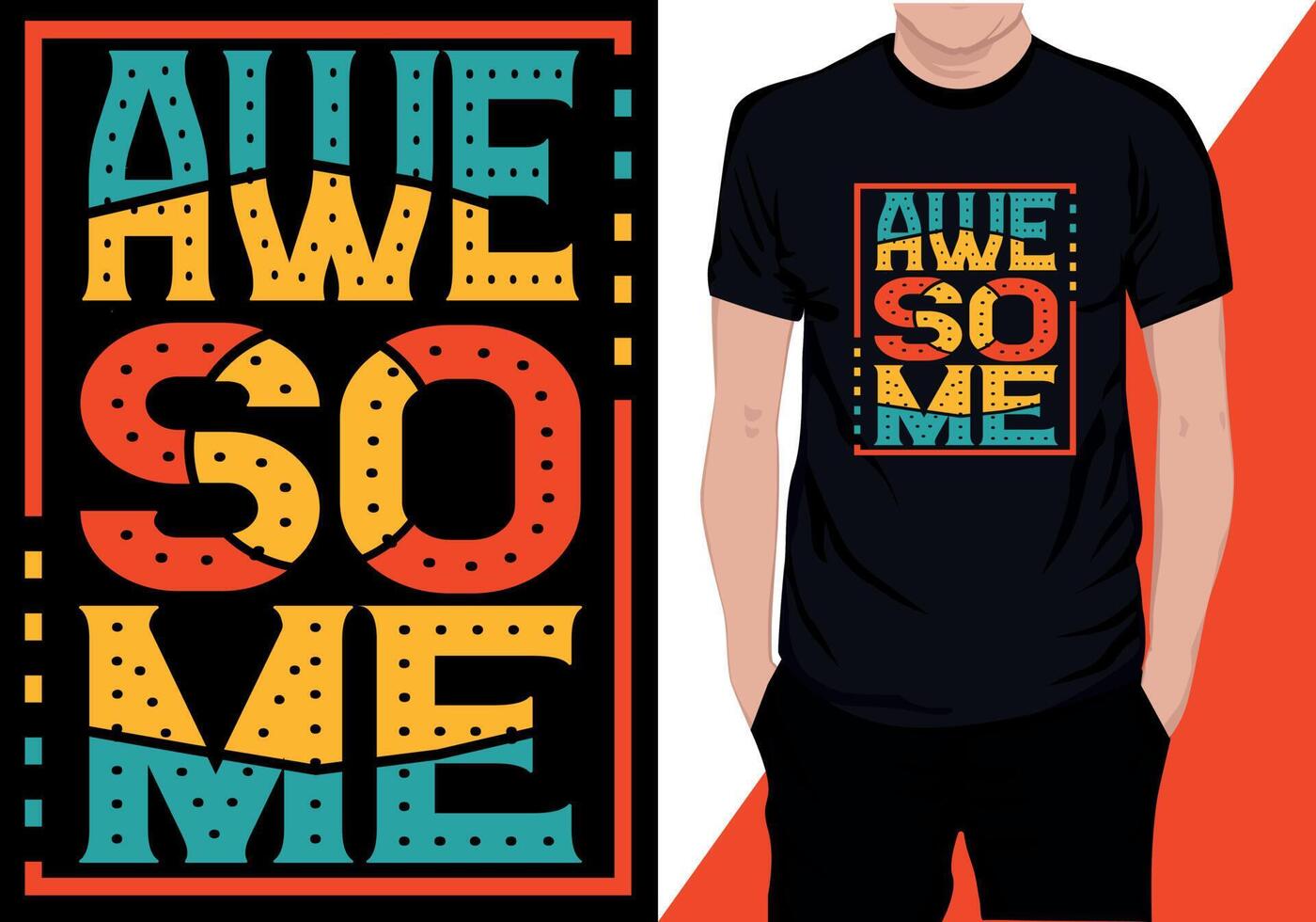 AWESOME typography t shirt vector