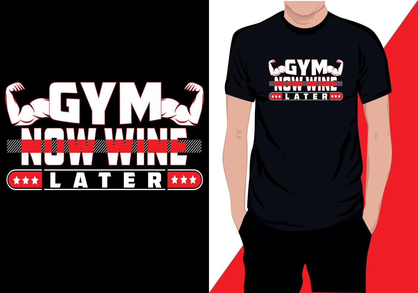 gym now wine later vector