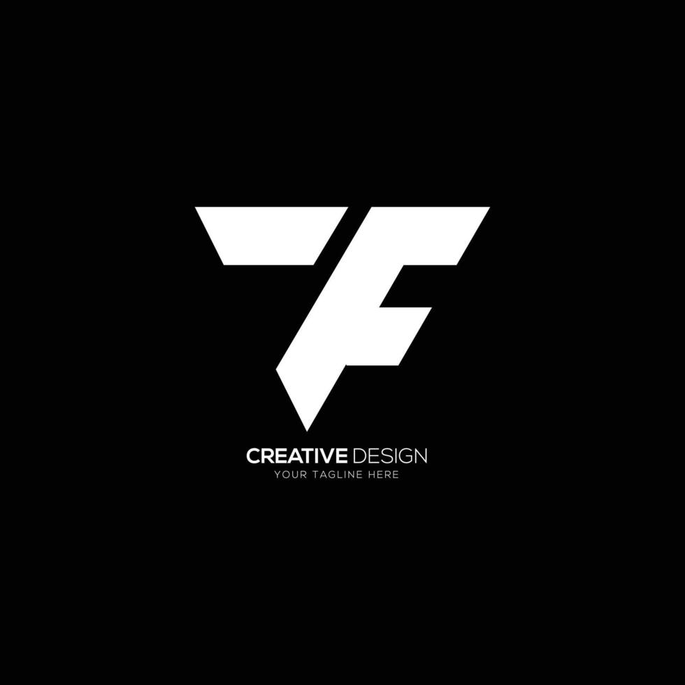 Triangle letter T F modern monogram logo vector