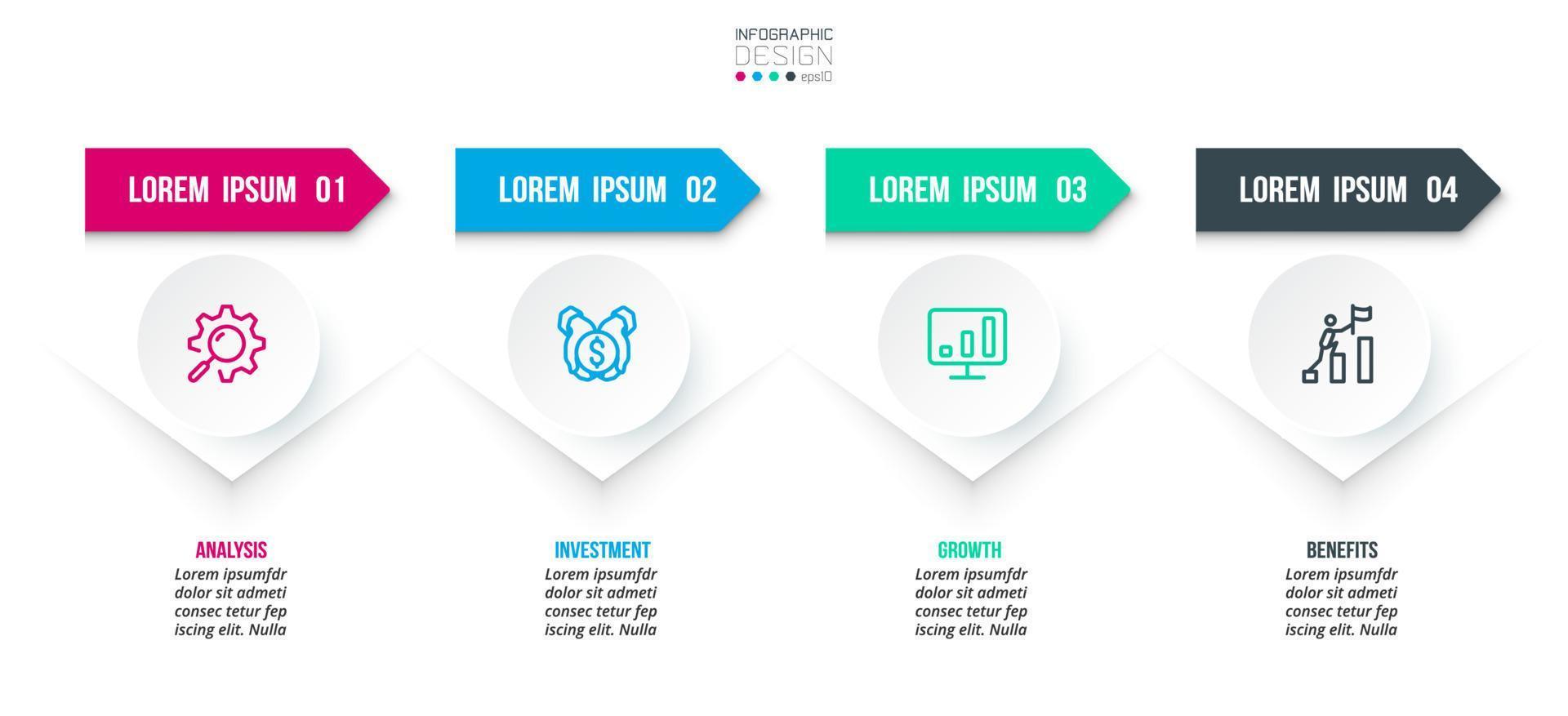 Timeline chart business infographic template. vector