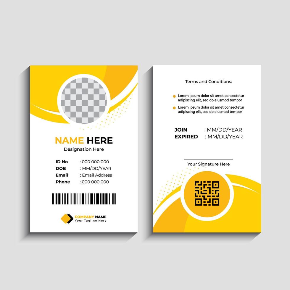 Corporate Office ID card template design. Employee identity Card vector