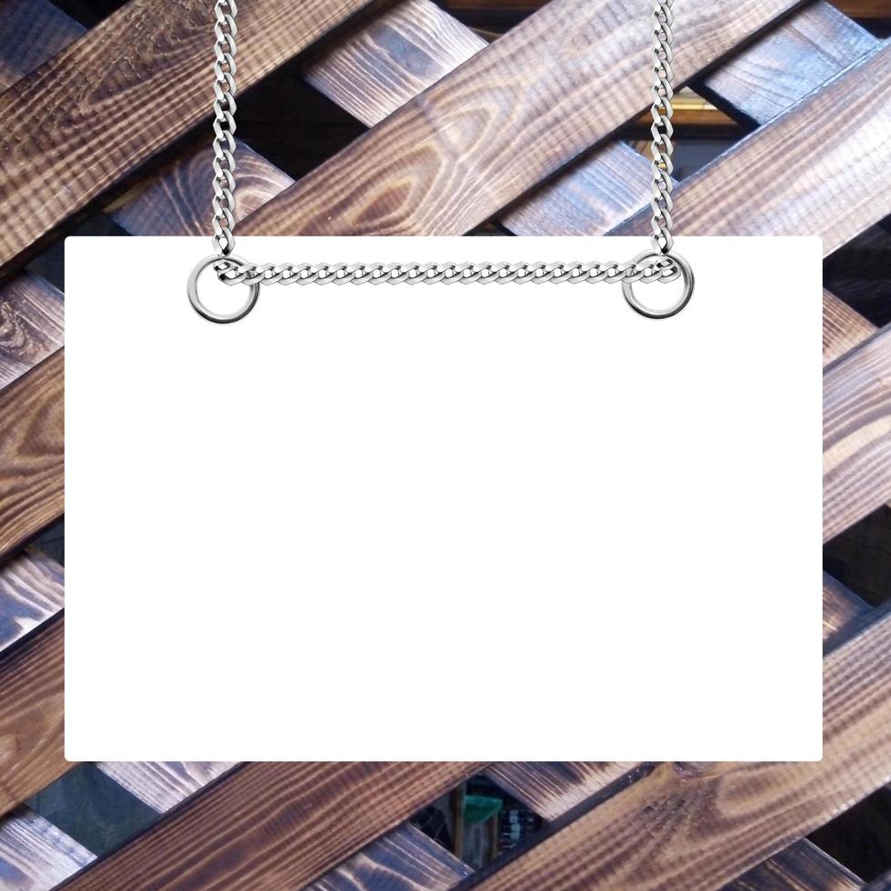 white frame on wooden background photo